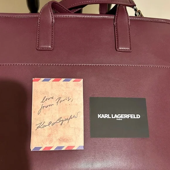 Karl Lagerfeld Burgundy Tote Bag - Picture 7 of 8